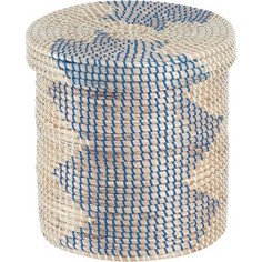 Корзина бельевая Natural House круглая Изумрудная волна, Д300 Ш300 В300, изумрудный, синий