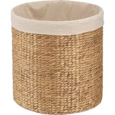 Корзина бельевая Natural House круглая Золотое плетение, Д450 Ш450 В450, песочный