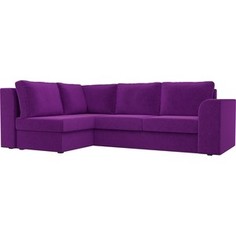 Угловой диван Лига Диванов Пауэр вельвет фиолетовый левый угол