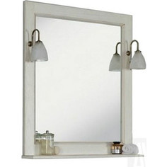 Зеркало для ванной Акватон Жерона 85 с полкой, белое серебро (1A158702GEM20)
