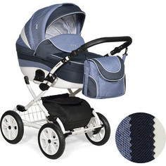 Коляска 2 в 1 Indigo INDIGO 18 Plus 12 46 (св.джинс+т.синий джинс+белый)