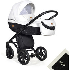 Коляска 2 в 1 Indigo MARCO City Mc 03 (белая кожа+черный)
