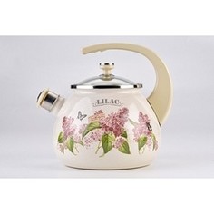 Чайник эмалированный со свистком 2.5 л Laurel Lilac (L92711)