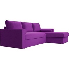 Угловой диван АртМебель Верона микровельвет фиолетовый правый угол