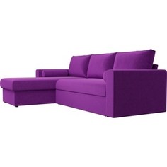 Угловой диван АртМебель Верона микровельвет фиолетовый левый угол
