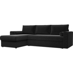 Угловой диван АртМебель Верона микровельвет черный левый угол