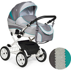 Коляска 2 в 1 Indigo INDIGO 18 Plus 12 42 (т.серый+св.серый+зеленый)
