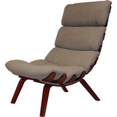 Кресло Мебелик Ессей ткань какао, каркас вишня