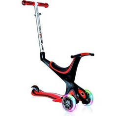Самокат 3 - х колесный Globber EVO 5 в 1 светящиеся колеса (красный)