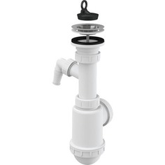 Сифон для мойки AlcaPlast с нержавеющей решеткой 70 и подводкой (A441P-DN50/40)