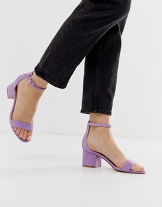 Замшевые босоножки на блочном каблуке средней высоты Steve Madden - Фиолетовый