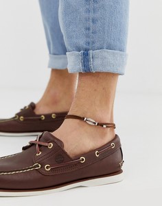 Коричневый замшевый браслет на ногу с подвеской ASOS DESIGN - Коричневый