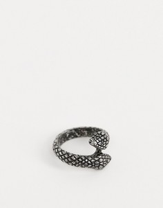 Серебристое кольцо со змеей Icon Brand - Серебряный