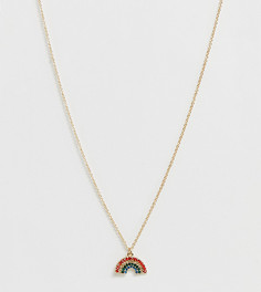 Золотистое ожерелье-цепочка с подвеской в виде радуги Monki - Мульти