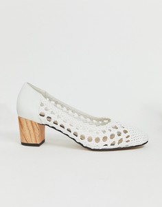 Белые плетеные туфли на каблуке Miss Selfridge - Черный