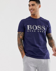 Темно-синяя футболка с логотипом BOSS - Темно-синий