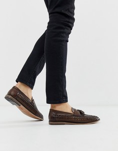 Коричневые плетеные кожаные лоферы с кисточками River Island - Коричневый