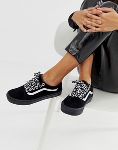Черные кроссовки на шнуровке с шахматным узором Vans Old Skool Premium - Черный