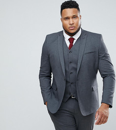 Темно-серый пиджак скинни ASOS PLUS - Серый