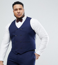 Темно-синий фактурный приталенный жилет ASOS DESIGN Plus Wedding - Темно-синий