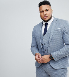 Супероблегающий пиджак в клеточку ASOS PLUS - Синий