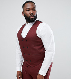 Облегающий фактурный жилет винного цвета ASOS DESIGN Plus wedding - Красный