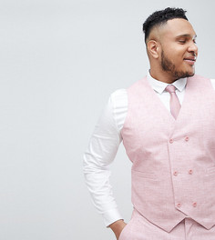 Облегающий розовый пиджак с принтом на подкладке ASOS DESIGN Plus wedding - Розовый