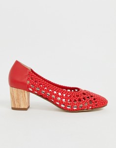 Красные плетеные туфли на каблуке Miss Selfridge - Красный