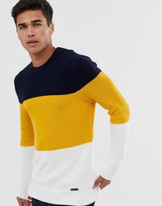 Желтый джемпер в стиле колор блок Burton Menswear - Желтый