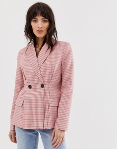 Двубортный блейзер в клетку Vero Moda - Красный