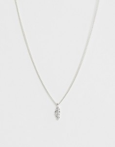 Посеребренное ожерелье с подвеской в виде листа Pilgrim - Серебряный
