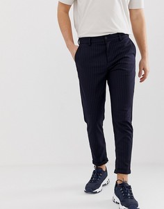 Зауженные укороченные брюки Selected Homme - Темно-синий