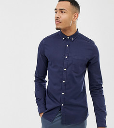Темно-синяя приталенная джинсовая рубашка ASOS DESIGN Tall - Темно-синий