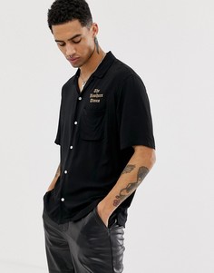 Черная рубашка с отложным воротничком и вышивкой сзади AllSaints - Черный