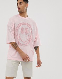 Oversize-футболка с принтом ASOS DESIGN - Розовый
