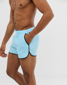 Голубые шорты для плавания ASOS DESIGN runner - Синий
