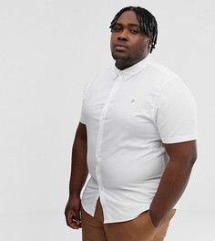 Белая оксфордская рубашка узкого кроя с короткими рукавами Farah Brewer - Белый