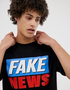 Oversize-футболка с принтом ASOS DESIGN - Черный