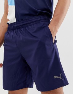 Синие шорты длиной 9 дюймов с логотипом Puma - Черный