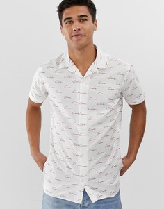 Приталенная рубашка с логотипом Jack & Jones - Белый