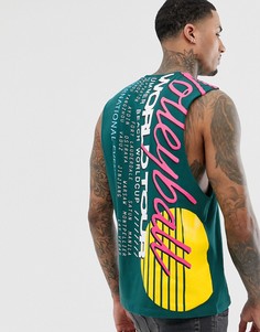 Свободная майка с принтом ASOS DESIGN - Зеленый