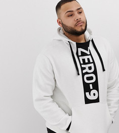 Свитшот большого размера с черной вставкой Jack & Jones - Белый