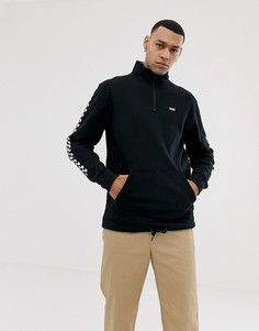 Черный свитшот в шахматную клетку на молнии Vans - Черный