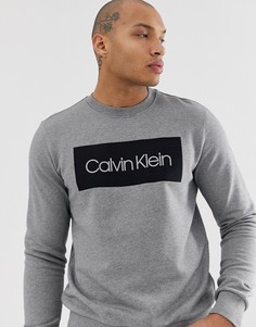 Серый меланжевый свитшот с логотипом Calvin Klein - Серый