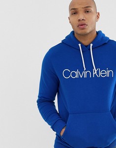 Худи синего цвета с большим логотипом Calvin Klein - Синий