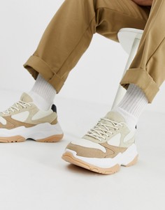 Светло-бежевые кроссовки на массивной подошве ASOS DESIGN - Светло-бежевый