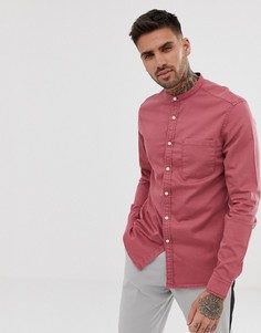 Розовая приталенная джинсовая рубашка с воротником на пуговицах ASOS DESIGN - Розовый