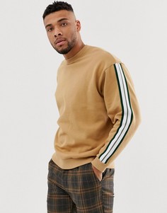 Бежевый oversize-свитшот с полосками ASOS DESIGN - Бежевый