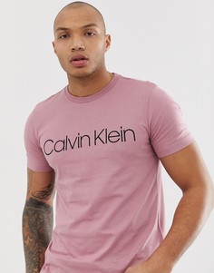 Темно-розовая футболка с круглым вырезом и большим логотипом Calvin Klein эксклюзивно для Asos - Розовый