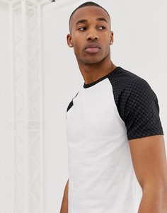 Белая футболка с контрастными рукавами реглан River Island - Белый